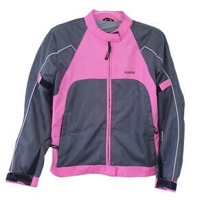 Vega Technical Gear Mesh Motorcycle Jacket w/Padding Large Pink Gray